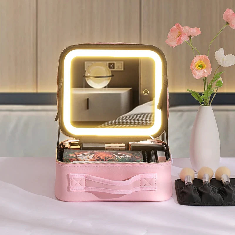Maletín de Maquillaje Portátil con Espejo