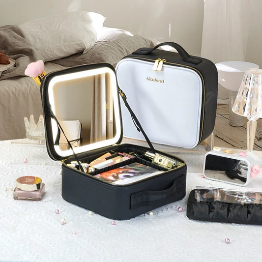 Maletín de Maquillaje Portátil con Espejo