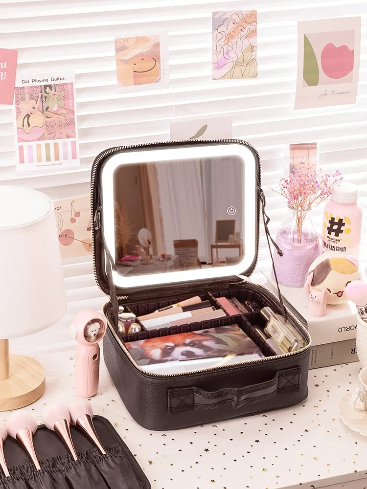 Maletín de Maquillaje Portátil con Espejo